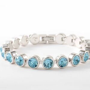 Touchstone Crystal Swarovski Aquamarine Silk Ice Bracelet